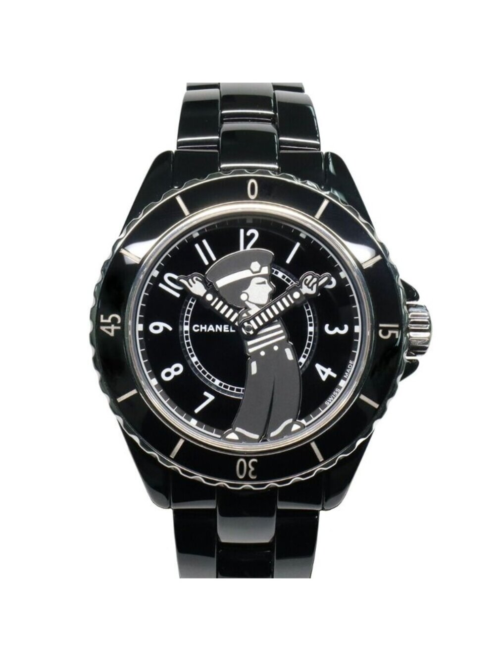 Chanel Mademoiselle la Pausa Black Ceramic Automatic Winding Watch